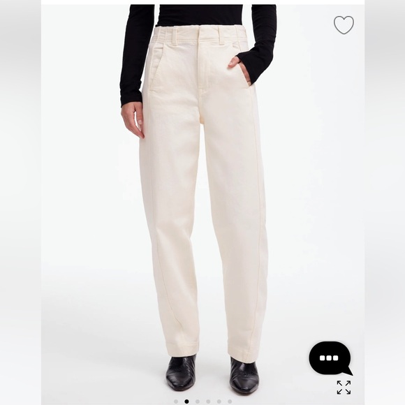 Madewell Denim - New Madewell Tapered Denim Trousers in vintage ivory size 28(missing button)